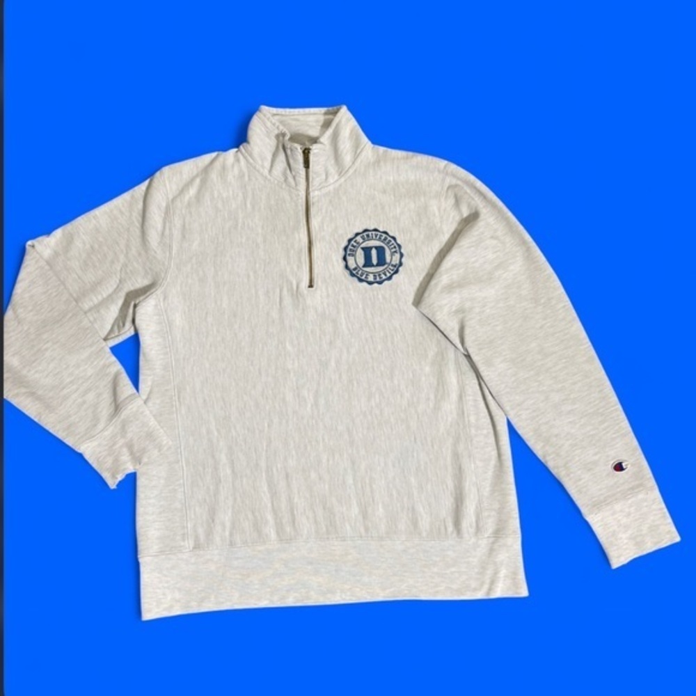 Vintage 90’s Reverse Weave CHAMPION Embroidered DUKE 1/4 Zip